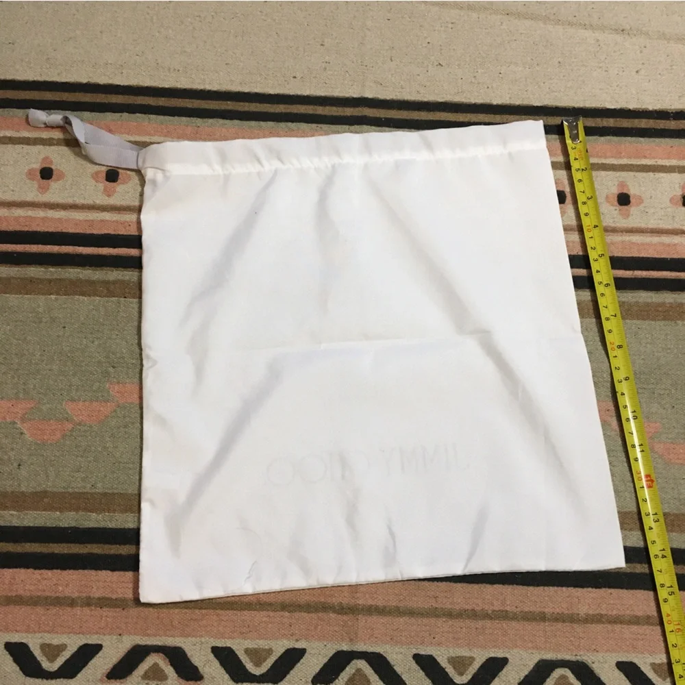 Jimmy Choo White Dustbag medium approx 13” x 14” Good for travel shoes